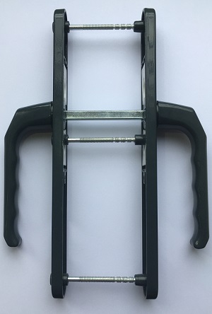 Дверная ручка с пружиной для ПВХ дверей 25/92 мм. (3 болта) антрацит-грей